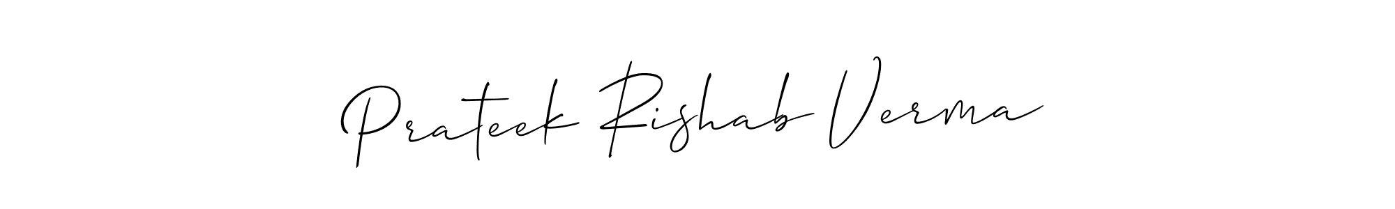 How to make Prateek Rishab Verma signature? Allison_Script is a professional autograph style. Create handwritten signature for Prateek Rishab Verma name. Prateek Rishab Verma signature style 2 images and pictures png
