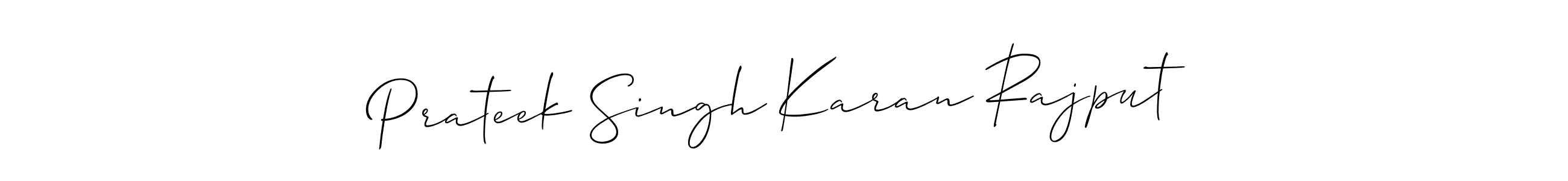 How to make Prateek Singh Karan Rajput name signature. Use Allison_Script style for creating short signs online. This is the latest handwritten sign. Prateek Singh Karan Rajput signature style 2 images and pictures png