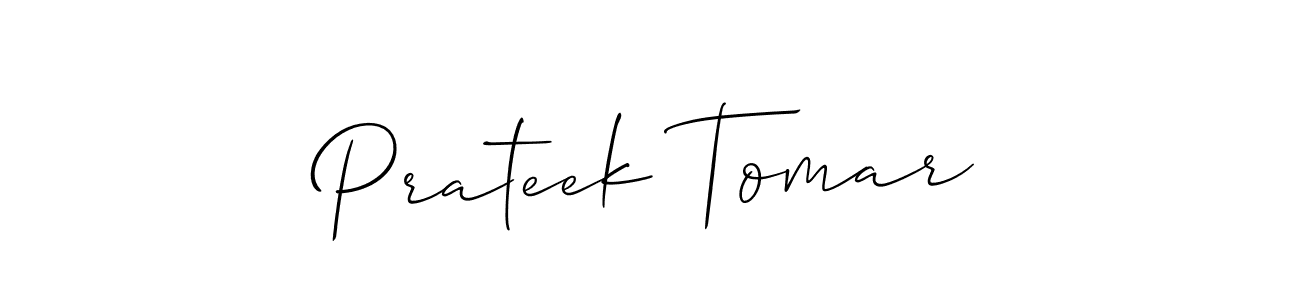 Also we have Prateek Tomar name is the best signature style. Create professional handwritten signature collection using Allison_Script autograph style. Prateek Tomar signature style 2 images and pictures png