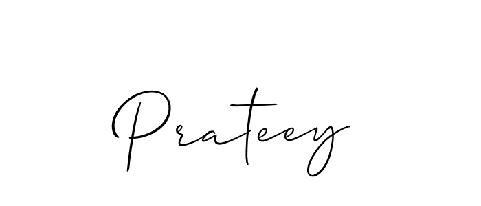 Create a beautiful signature design for name Prateey. With this signature (Allison_Script) fonts, you can make a handwritten signature for free. Prateey signature style 2 images and pictures png