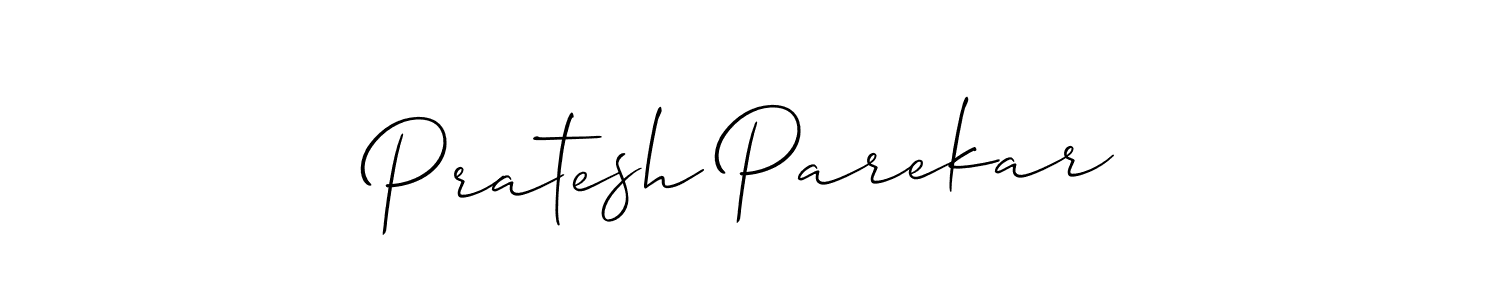 How to make Pratesh Parekar name signature. Use Allison_Script style for creating short signs online. This is the latest handwritten sign. Pratesh Parekar signature style 2 images and pictures png