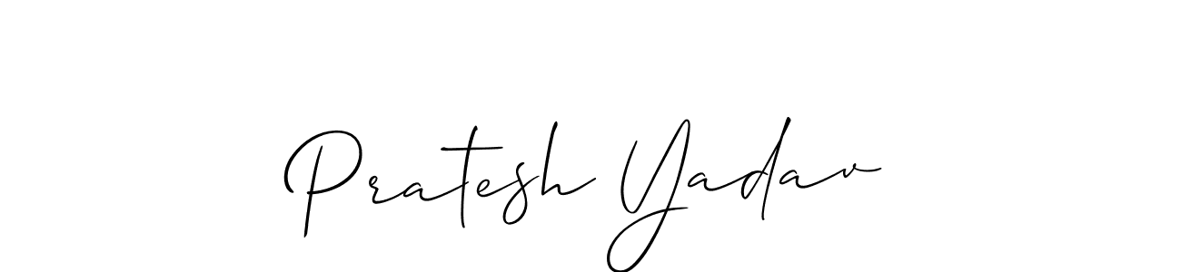 Use a signature maker to create a handwritten signature online. With this signature software, you can design (Allison_Script) your own signature for name Pratesh Yadav. Pratesh Yadav signature style 2 images and pictures png