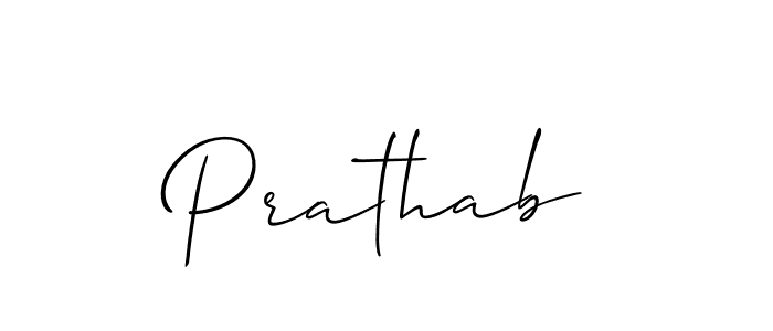 Also we have Prathab name is the best signature style. Create professional handwritten signature collection using Allison_Script autograph style. Prathab signature style 2 images and pictures png