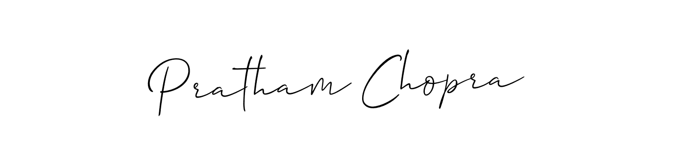 Also we have Pratham Chopra name is the best signature style. Create professional handwritten signature collection using Allison_Script autograph style. Pratham Chopra signature style 2 images and pictures png