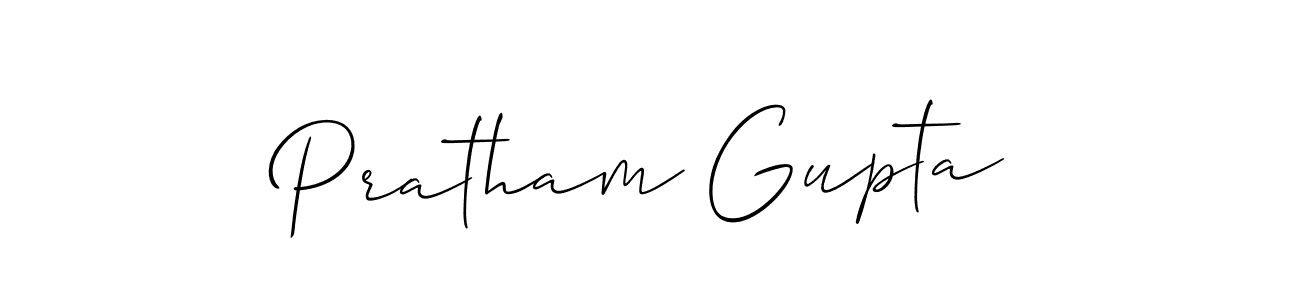 Use a signature maker to create a handwritten signature online. With this signature software, you can design (Allison_Script) your own signature for name Pratham Gupta. Pratham Gupta signature style 2 images and pictures png