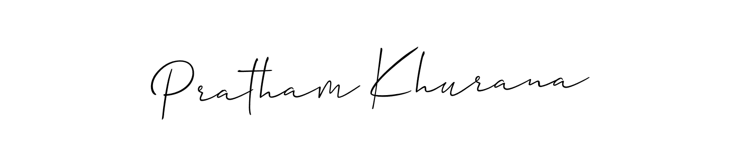 How to make Pratham Khurana name signature. Use Allison_Script style for creating short signs online. This is the latest handwritten sign. Pratham Khurana signature style 2 images and pictures png