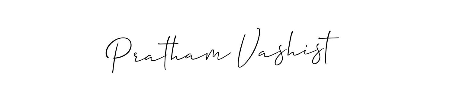 How to make Pratham Vashist name signature. Use Allison_Script style for creating short signs online. This is the latest handwritten sign. Pratham Vashist signature style 2 images and pictures png