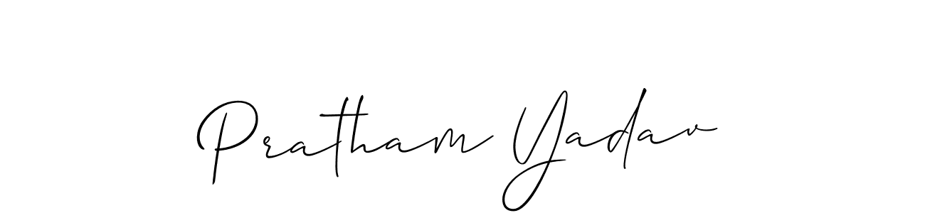 Make a short Pratham Yadav signature style. Manage your documents anywhere anytime using Allison_Script. Create and add eSignatures, submit forms, share and send files easily. Pratham Yadav signature style 2 images and pictures png