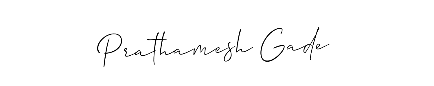 Make a beautiful signature design for name Prathamesh Gade. With this signature (Allison_Script) style, you can create a handwritten signature for free. Prathamesh Gade signature style 2 images and pictures png