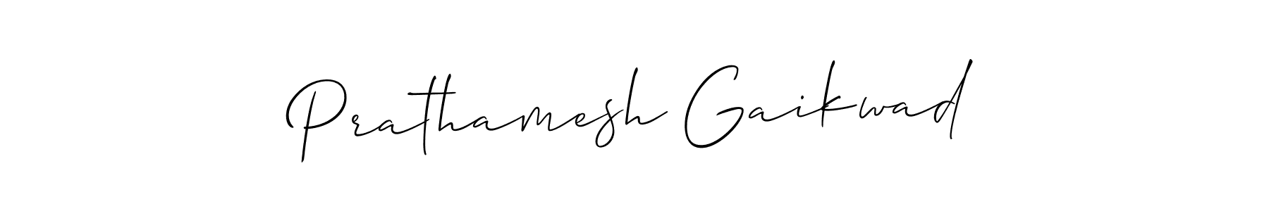 How to make Prathamesh Gaikwad name signature. Use Allison_Script style for creating short signs online. This is the latest handwritten sign. Prathamesh Gaikwad signature style 2 images and pictures png