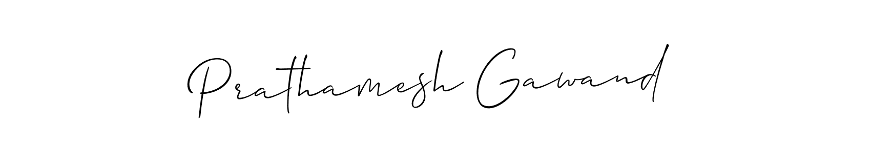 Make a beautiful signature design for name Prathamesh Gawand. With this signature (Allison_Script) style, you can create a handwritten signature for free. Prathamesh Gawand signature style 2 images and pictures png
