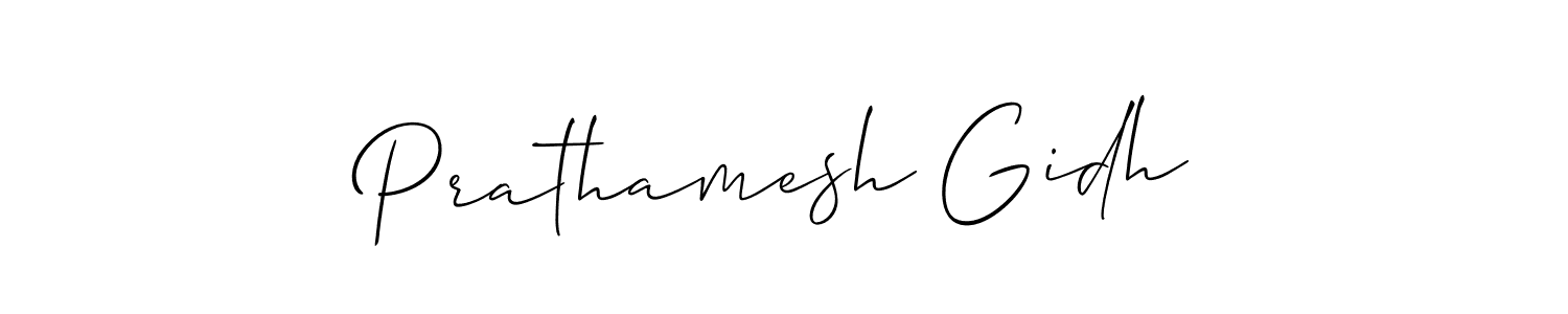 You should practise on your own different ways (Allison_Script) to write your name (Prathamesh Gidh) in signature. don't let someone else do it for you. Prathamesh Gidh signature style 2 images and pictures png