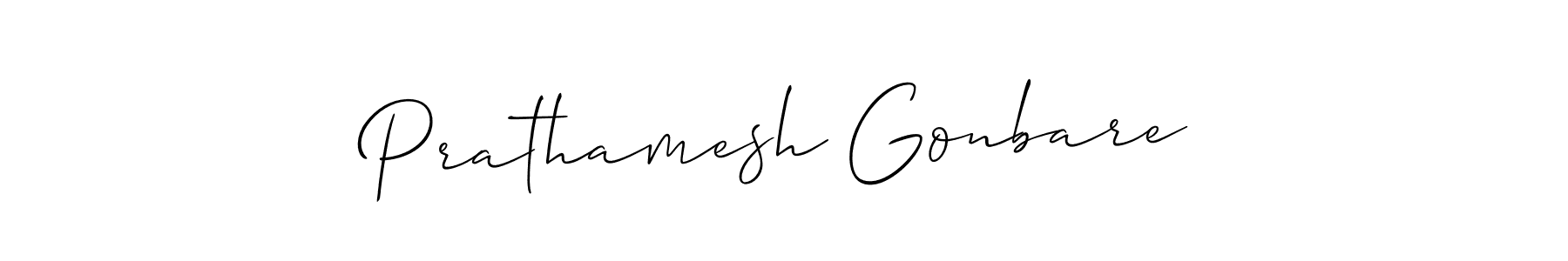 Also we have Prathamesh Gonbare name is the best signature style. Create professional handwritten signature collection using Allison_Script autograph style. Prathamesh Gonbare signature style 2 images and pictures png