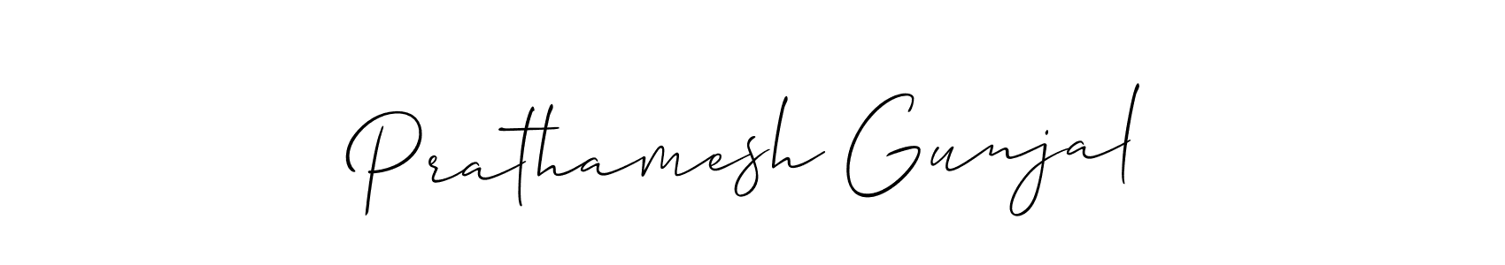 if you are searching for the best signature style for your name Prathamesh Gunjal. so please give up your signature search. here we have designed multiple signature styles  using Allison_Script. Prathamesh Gunjal signature style 2 images and pictures png