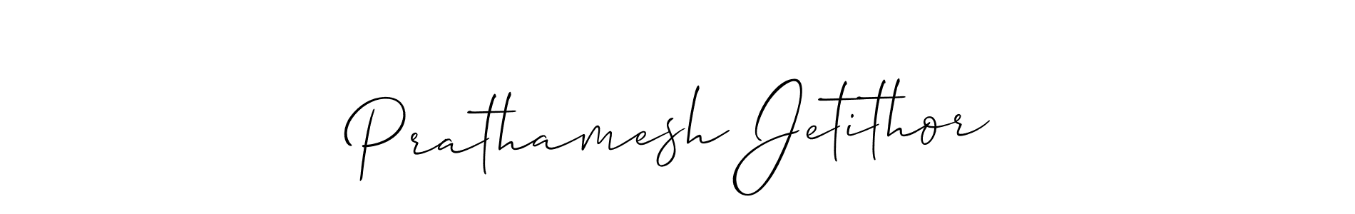 Allison_Script is a professional signature style that is perfect for those who want to add a touch of class to their signature. It is also a great choice for those who want to make their signature more unique. Get Prathamesh Jetithor name to fancy signature for free. Prathamesh Jetithor signature style 2 images and pictures png