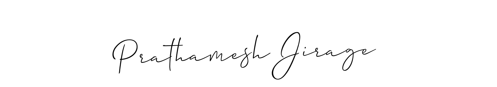 How to make Prathamesh Jirage signature? Allison_Script is a professional autograph style. Create handwritten signature for Prathamesh Jirage name. Prathamesh Jirage signature style 2 images and pictures png