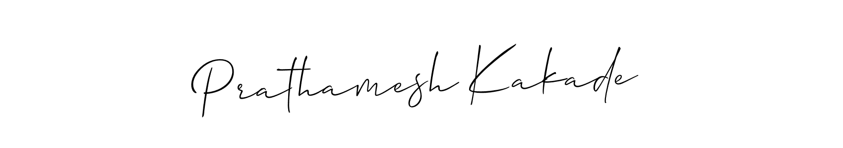 Allison_Script is a professional signature style that is perfect for those who want to add a touch of class to their signature. It is also a great choice for those who want to make their signature more unique. Get Prathamesh Kakade name to fancy signature for free. Prathamesh Kakade signature style 2 images and pictures png