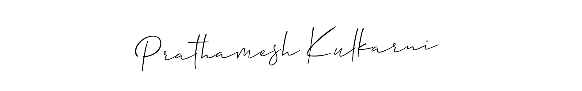 Create a beautiful signature design for name Prathamesh Kulkarni. With this signature (Allison_Script) fonts, you can make a handwritten signature for free. Prathamesh Kulkarni signature style 2 images and pictures png
