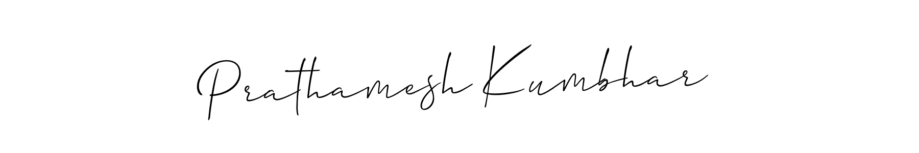 Also we have Prathamesh Kumbhar name is the best signature style. Create professional handwritten signature collection using Allison_Script autograph style. Prathamesh Kumbhar signature style 2 images and pictures png