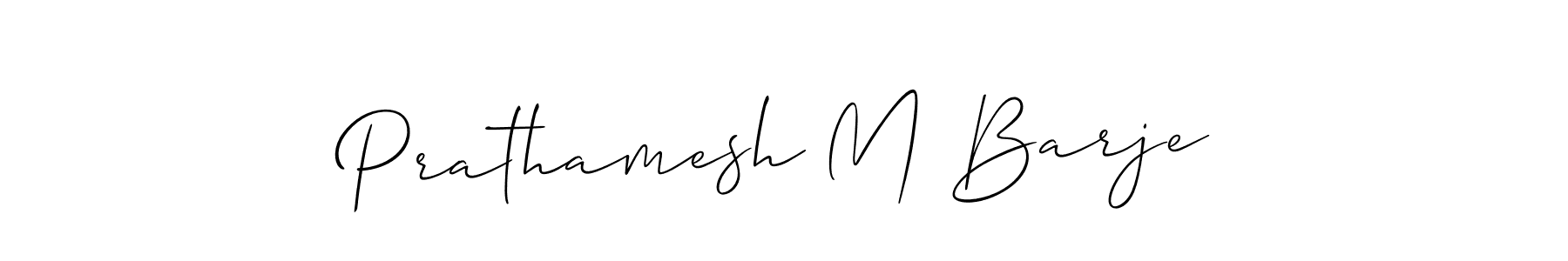 Create a beautiful signature design for name Prathamesh M Barje. With this signature (Allison_Script) fonts, you can make a handwritten signature for free. Prathamesh M Barje signature style 2 images and pictures png