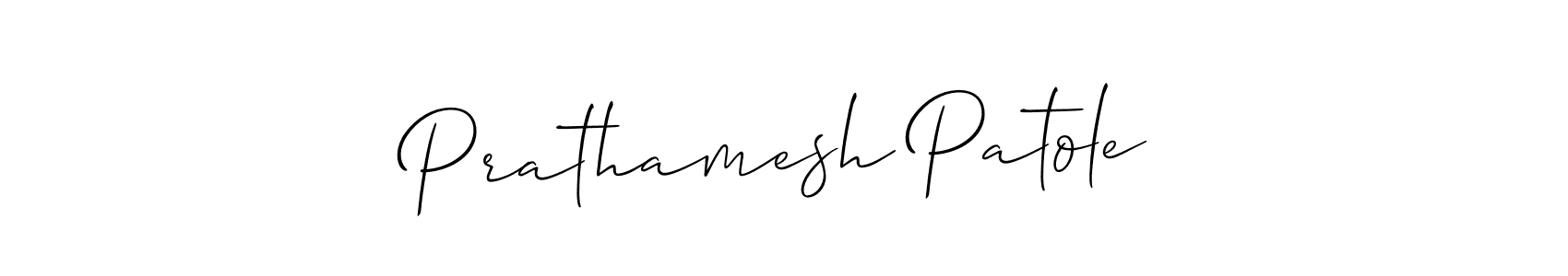 Create a beautiful signature design for name Prathamesh Patole. With this signature (Allison_Script) fonts, you can make a handwritten signature for free. Prathamesh Patole signature style 2 images and pictures png