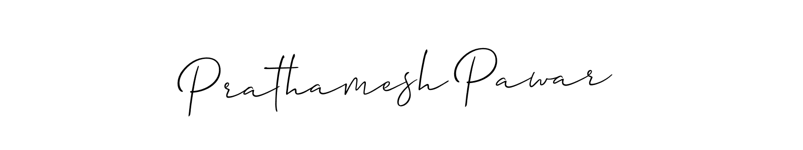 How to make Prathamesh Pawar name signature. Use Allison_Script style for creating short signs online. This is the latest handwritten sign. Prathamesh Pawar signature style 2 images and pictures png