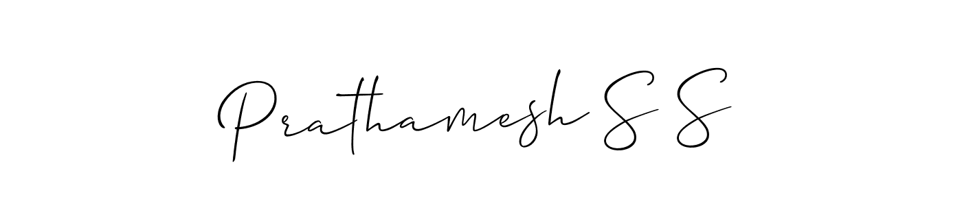 if you are searching for the best signature style for your name Prathamesh S S. so please give up your signature search. here we have designed multiple signature styles  using Allison_Script. Prathamesh S S signature style 2 images and pictures png