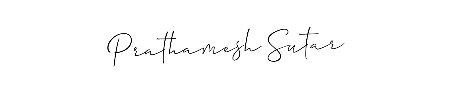 Make a beautiful signature design for name Prathamesh Sutar. With this signature (Allison_Script) style, you can create a handwritten signature for free. Prathamesh Sutar signature style 2 images and pictures png