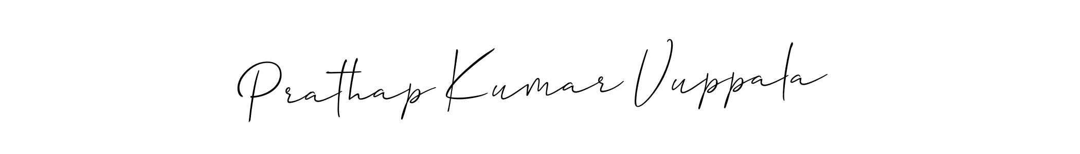 Make a beautiful signature design for name Prathap Kumar Vuppala. With this signature (Allison_Script) style, you can create a handwritten signature for free. Prathap Kumar Vuppala signature style 2 images and pictures png