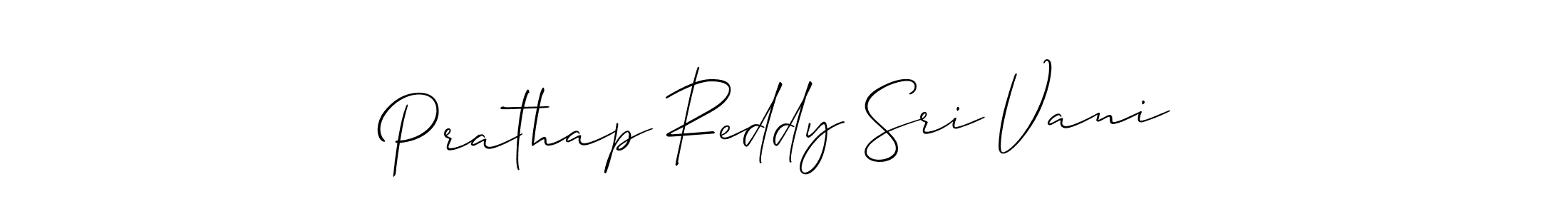 Make a beautiful signature design for name Prathap Reddy Sri Vani. With this signature (Allison_Script) style, you can create a handwritten signature for free. Prathap Reddy Sri Vani signature style 2 images and pictures png