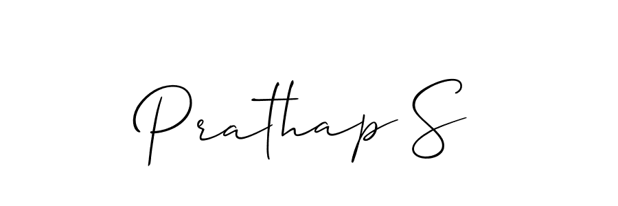 Use a signature maker to create a handwritten signature online. With this signature software, you can design (Allison_Script) your own signature for name Prathap S. Prathap S signature style 2 images and pictures png