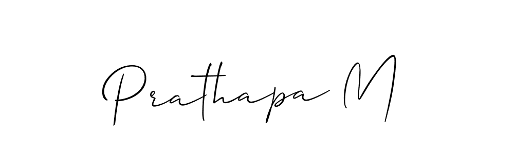 Use a signature maker to create a handwritten signature online. With this signature software, you can design (Allison_Script) your own signature for name Prathapa M. Prathapa M signature style 2 images and pictures png