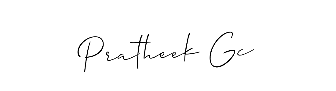 How to make Pratheek Gc signature? Allison_Script is a professional autograph style. Create handwritten signature for Pratheek Gc name. Pratheek Gc signature style 2 images and pictures png
