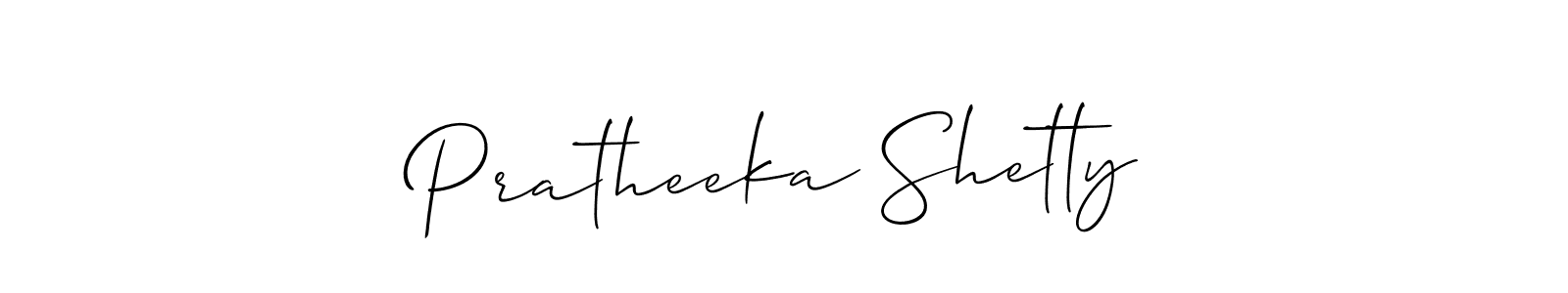 Create a beautiful signature design for name Pratheeka Shetty. With this signature (Allison_Script) fonts, you can make a handwritten signature for free. Pratheeka Shetty signature style 2 images and pictures png