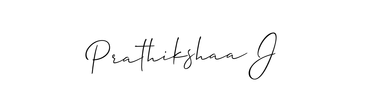 Also we have Prathikshaa J name is the best signature style. Create professional handwritten signature collection using Allison_Script autograph style. Prathikshaa J signature style 2 images and pictures png