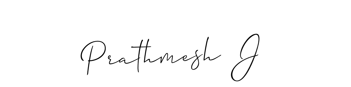 How to make Prathmesh  J signature? Allison_Script is a professional autograph style. Create handwritten signature for Prathmesh  J name. Prathmesh  J signature style 2 images and pictures png