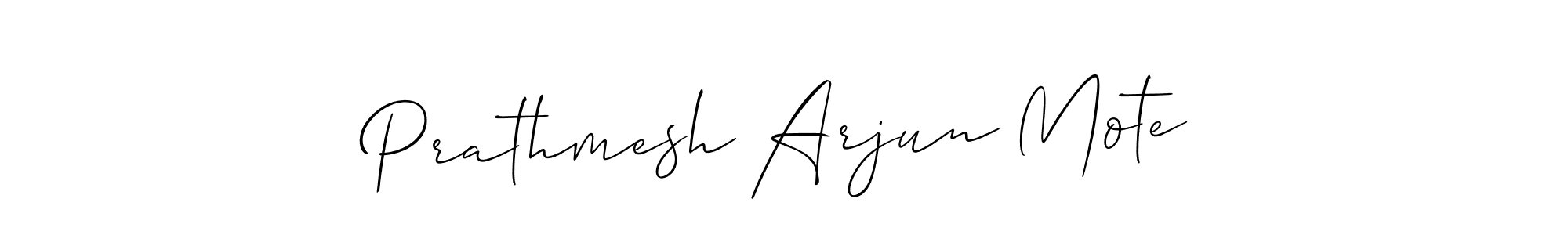 Make a short Prathmesh Arjun Mote signature style. Manage your documents anywhere anytime using Allison_Script. Create and add eSignatures, submit forms, share and send files easily. Prathmesh Arjun Mote signature style 2 images and pictures png