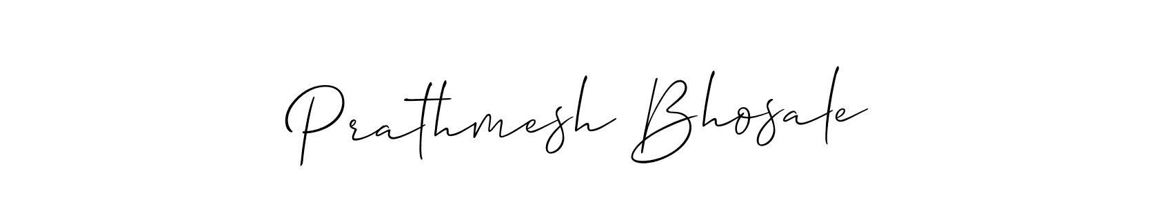 Allison_Script is a professional signature style that is perfect for those who want to add a touch of class to their signature. It is also a great choice for those who want to make their signature more unique. Get Prathmesh Bhosale name to fancy signature for free. Prathmesh Bhosale signature style 2 images and pictures png