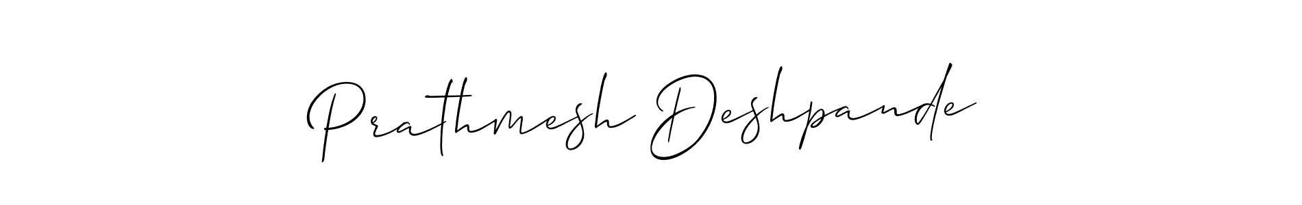 You should practise on your own different ways (Allison_Script) to write your name (Prathmesh Deshpande) in signature. don't let someone else do it for you. Prathmesh Deshpande signature style 2 images and pictures png