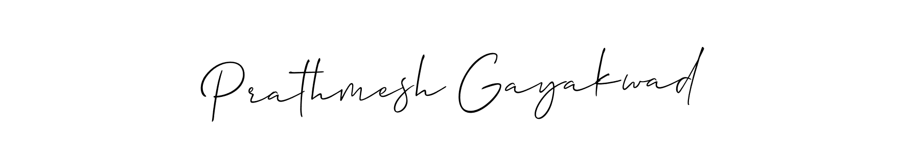 How to make Prathmesh Gayakwad name signature. Use Allison_Script style for creating short signs online. This is the latest handwritten sign. Prathmesh Gayakwad signature style 2 images and pictures png