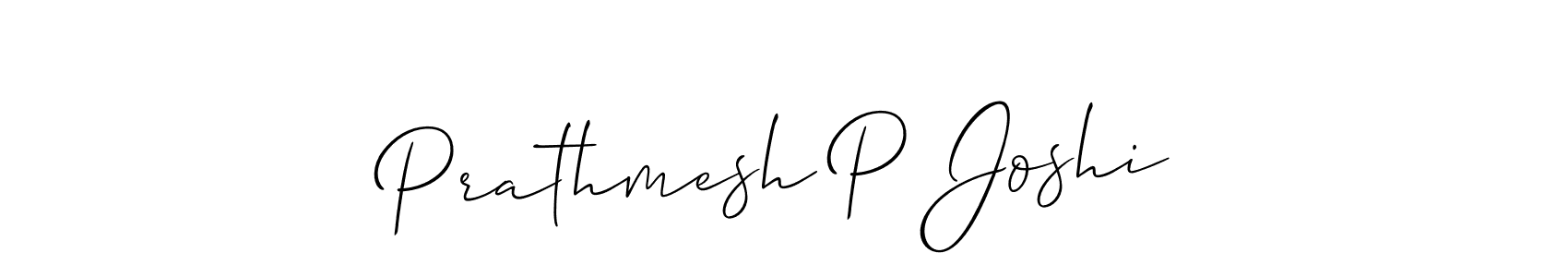 Also we have Prathmesh P Joshi name is the best signature style. Create professional handwritten signature collection using Allison_Script autograph style. Prathmesh P Joshi signature style 2 images and pictures png