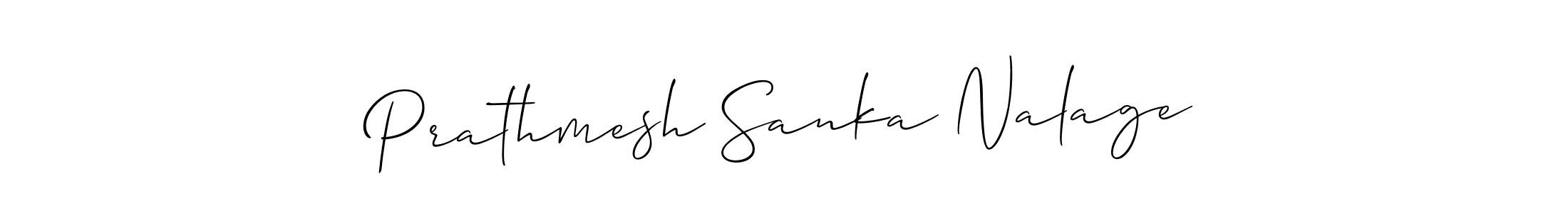 Allison_Script is a professional signature style that is perfect for those who want to add a touch of class to their signature. It is also a great choice for those who want to make their signature more unique. Get Prathmesh Sanka Nalage name to fancy signature for free. Prathmesh Sanka Nalage signature style 2 images and pictures png