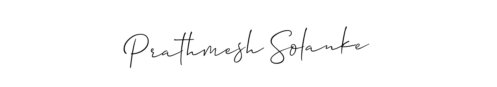 How to make Prathmesh Solanke name signature. Use Allison_Script style for creating short signs online. This is the latest handwritten sign. Prathmesh Solanke signature style 2 images and pictures png