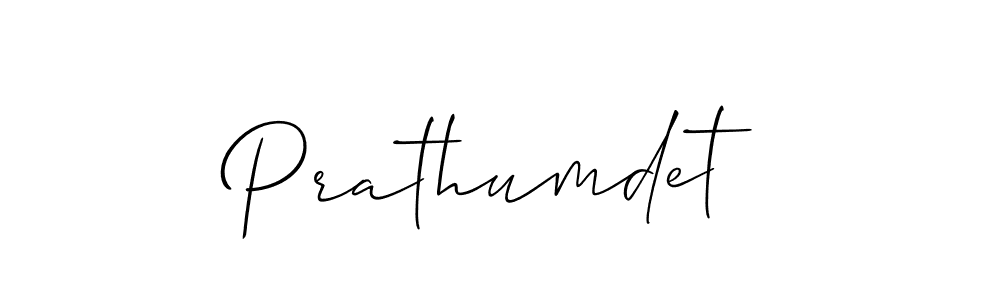 The best way (Allison_Script) to make a short signature is to pick only two or three words in your name. The name Prathumdet include a total of six letters. For converting this name. Prathumdet signature style 2 images and pictures png