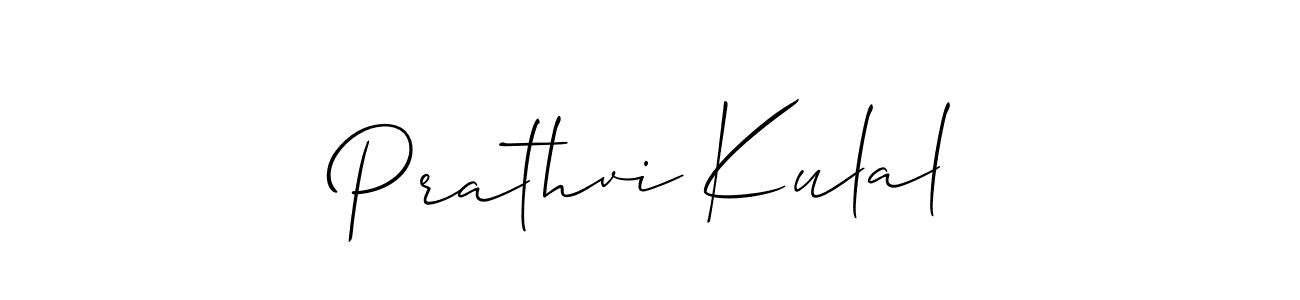 Allison_Script is a professional signature style that is perfect for those who want to add a touch of class to their signature. It is also a great choice for those who want to make their signature more unique. Get Prathvi Kulal name to fancy signature for free. Prathvi Kulal signature style 2 images and pictures png