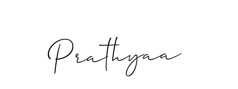 Design your own signature with our free online signature maker. With this signature software, you can create a handwritten (Allison_Script) signature for name Prathyaa. Prathyaa signature style 2 images and pictures png