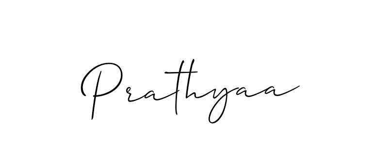 Design your own signature with our free online signature maker. With this signature software, you can create a handwritten (Allison_Script) signature for name Prathyaa. Prathyaa signature style 2 images and pictures png