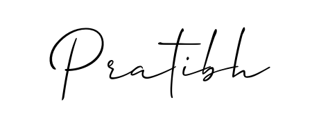 A stylish, flowing autograph style designed for name Pratibh using Allison_Script typography. Perfect for digital creative projects. Pratibh signature style 2 images and pictures png