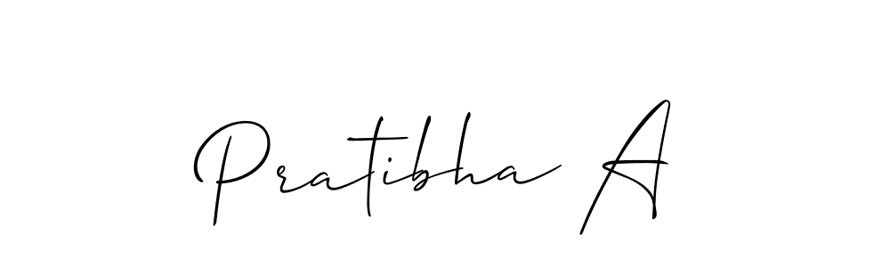 Use a signature maker to create a handwritten signature online. With this signature software, you can design (Allison_Script) your own signature for name Pratibha A. Pratibha A signature style 2 images and pictures png