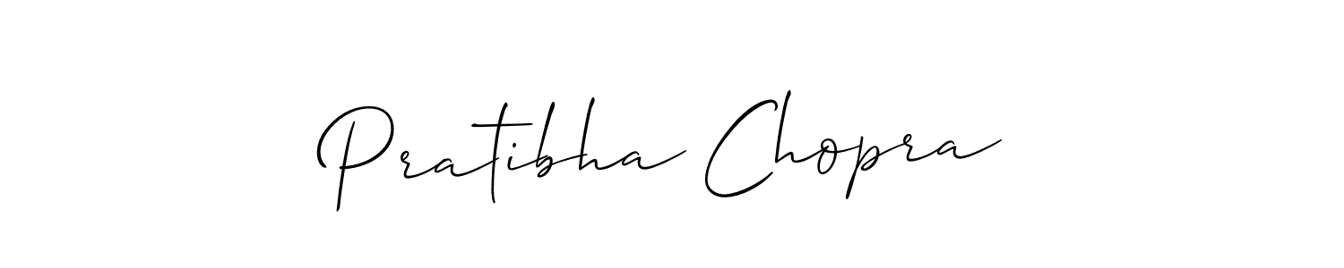 Make a beautiful signature design for name Pratibha Chopra. With this signature (Allison_Script) style, you can create a handwritten signature for free. Pratibha Chopra signature style 2 images and pictures png